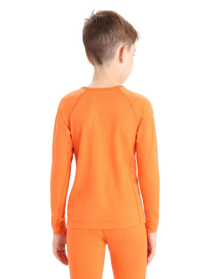 Long Sleeve Icebreaker Merino 200 Oasis Crewe Thermal Top Enfant Orange | FR 1942GSOL